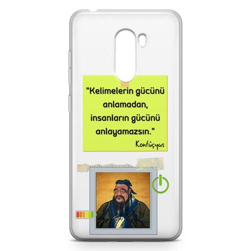 Xiaomi Pocophone F1 Kılıf Caps Konfucyus Arka Kapak Koruma Desenli Full Koruyucu