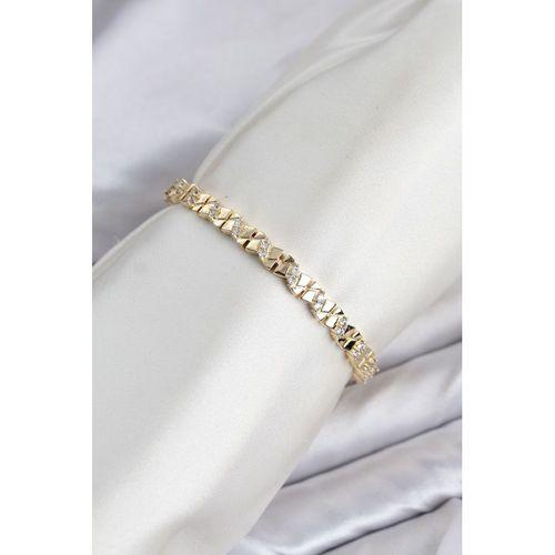 CM Model Zirkon Taşlı VIP Seri Gold Renk Pirinç Kadın Bileklik