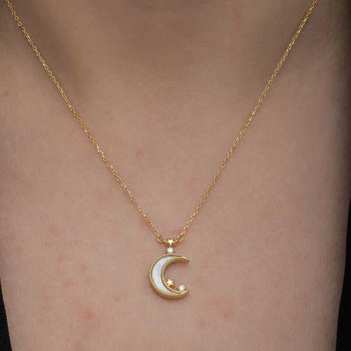Lucky Life 925 Ayar Gumuss Gold Ay Yıldız Lucky Life Lucky Life Kadın Kolye