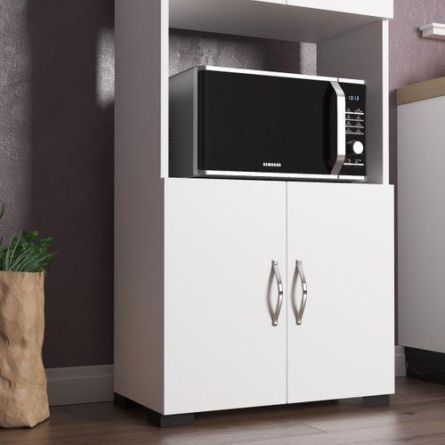 Arma 4 Kapaklı 4 Raflı Fırın Bölmeli Çok Amaçlı Dolap - Beyaz