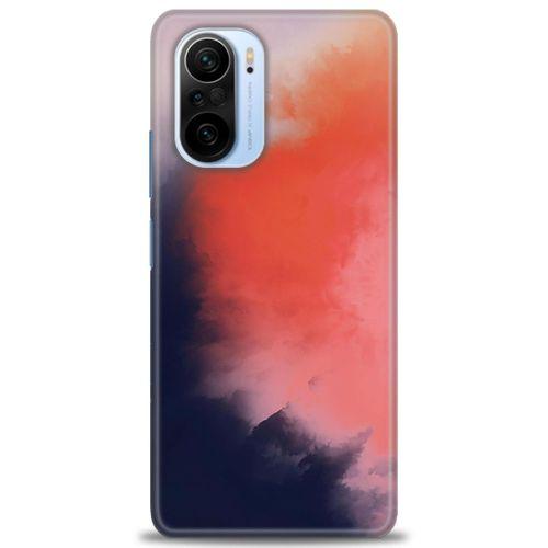 Xiaomi Redmi K40 Kılıf HD Baskılı Kılıf - Sisli Turuncu + Tam Ekran Koruyucu