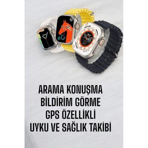 45 Mm Gri Kasa Ultra Akıllı Saat Sesli Görüşme, Sağlık Takibi, Suya Dayanıklı