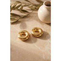 316L Çelik Gold Renk Çiftli Earcuff Küpe