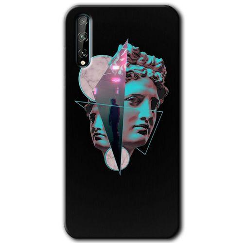 MRCİLETİSİM Huawei P Smart S Kılıf HD Desen Baskılı Arka Kapak + Temperli Cam - Heykel
