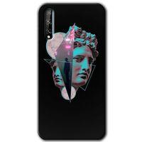 MRCİLETİSİM Huawei P Smart S Kılıf HD Desen Baskılı Arka Kapak + Temperli Cam - Heykel