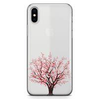 Apple iPhone X Kılıf Kiraz Tomurcuk Arka Kapak Koruma Desenli Full Koruyucu