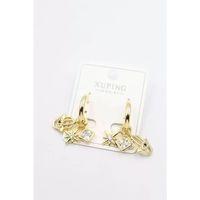 Taşlı Charm Küpe - Altın