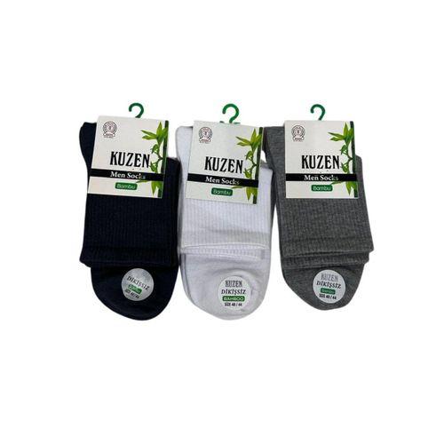 Kuzen Dikişsiz Yarım Konç Bambu Erkek Çorap 12 Adet
