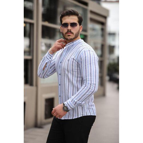 Erkek çizgili Hakim Yaka Gömlek