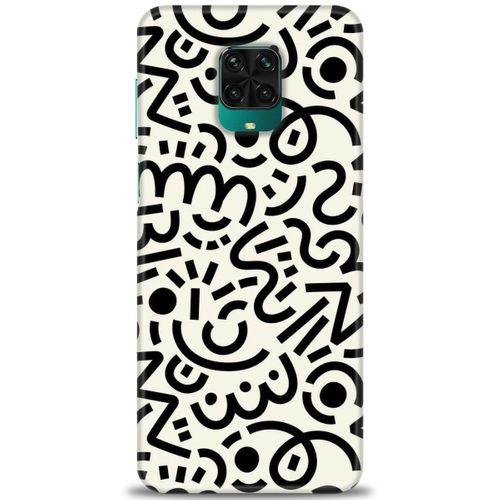 Xiaomi Redmi Note 9S Kılıf HD Baskılı Kılıf - Siyah Beyaz + Tam Ekran Koruyucu