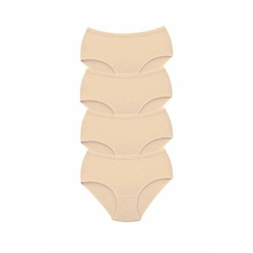 4 Adet Tutku Kadın Yüksek Bel Bato Kalın Lastik Külot Ten