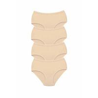 4 Adet Tutku Kadın Yüksek Bel Bato Kalın Lastik Külot Ten