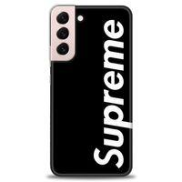 Samsung Galaxy S22 Plus Kılıf HD Baskılı Kılıf - Supreme Siyah + Tam Ekran Koruyucu