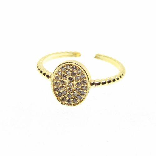 Altın Renk Oval Motif Zirkon Yüzük Ayarlabilir Her Parmağa Olur – SNJ-1535