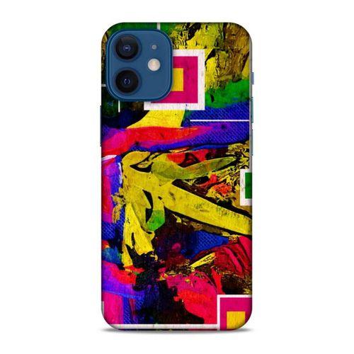 Lopard Apple iPhone 12 Mini Uyumlu Kılıf Soyut Sanat (48) Desenli Bumper Kılıf