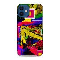 Lopard Apple iPhone 12 Mini Uyumlu Kılıf Soyut Sanat (48) Desenli Bumper Kılıf