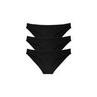 3 Adet Süper Eko Set Likralı Kadın Slip Külot Siyah