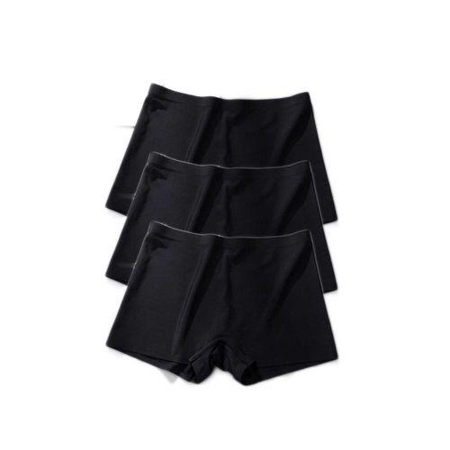 3 Adet Kadın Dikişsiz Görünmez İz Yapmaz Mini Şort Boxer Siyah