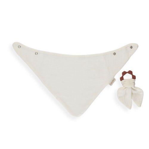 BabyJem BabyJem Silikon Diş Kaşıyıcılı Müslin Önlük 736 Ekru