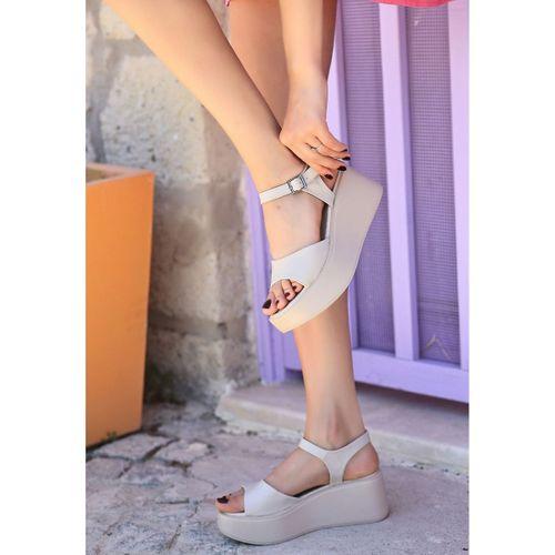 Dien Ten Cilt Dolgu Topuk Sandalet