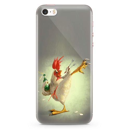 Apple iPhone SE Kılıf Çılgın Tavuk Arka Kapak Koruma Desenli Full Koruyucu