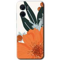 Xiaomi Redmi 10 5G HD Baskılı Kılıf + 9D Tam Ekran Koruyucu - Portakal Çiçeği
