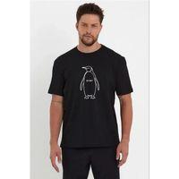 Erkek Nihilist Penguen Özel Tasarım Oversize Bisiklet Yaka Tişört - Siyah