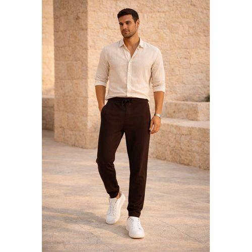 Herbert Nova Pike Kumaş Regular Fit Jogger Erkek Pantolon- Kahve