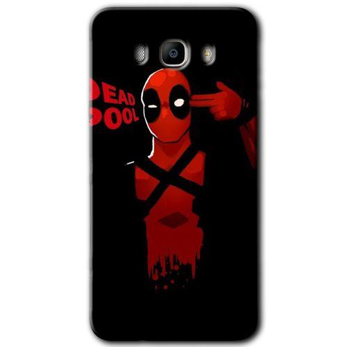 MRCİLETİSİM Samsung Galaxy J7 2016 Kılıf HD Desen Baskılı Arka Kapak + Temperli Cam - DeadPool 4