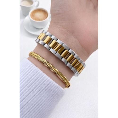 Tom Jones Çelik Kordon 2 Yıl Garantili 3 Atm Suya Dayanıklı Kadın Kol Saati+Bileklik BTJ.10057.4