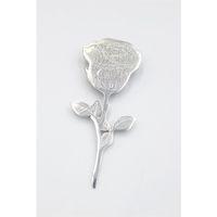 Çelik Gül Broş - Gümüş