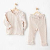 Andywawa AC25093 Sweet Penguin 2'Li Bebe Takım Ekru