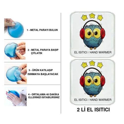 Sıa 2 Adet Baykuş Cep Sobası,El Isıtıcı,Sıcak Su Torbası Pvc 10X9,5Cm