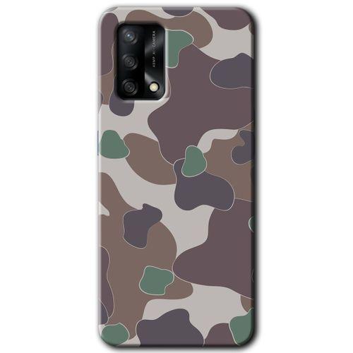 Oppo A54 Kılıf HD Desen Baskılı Arka Kapak + Temperli Cam - Kamuflaj 11