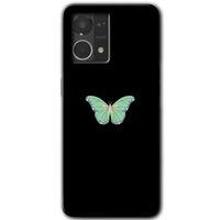 Oppo Reno 7 4G Kılıf HD Desen Baskılı Arka Kapak+Temperli Cam - Butterfly Tree
