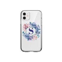 Çerçeveli Çiçekli S Harfli Şeffaf iPhone 11 Telefon Kılıfı