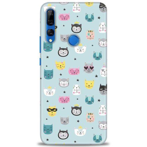 Huawei Y9 Prime 2019 Kılıf HD Baskılı Kılıf - Cats + Tam Ekran Koruyucu