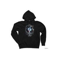 Kurt Uzay Temalı Siyah Kapşonlu Sweatshirt Hoodie