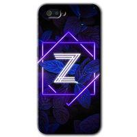 Potkal Hediye Fabrikası Realme C2 Kılıf HD Desen Baskılı Arka Kapak - Dark Neon Yaprak Z Harfi