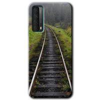 Huawei P Smart 2021 Kılıf HD Desen Baskılı Arka Kapak + Temperli Cam - Tren Yolu