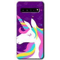 Galaxy S10 Plus Kılıf HD Desen Baskılı Arka Kapak - Unicorn Sleep