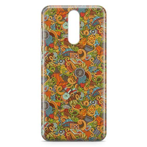 Huawei Mate 10 Lite Kılıf Doodle Piknik Seti Arka Kapak Koruma Desenli Full Koruyucu