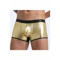 Fantezi Deri Görünümlü Seksi Altın Erkek Boxer - Fantezi Tanga
