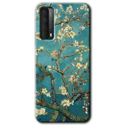 Huawei P Smart 2021 Kılıf HD Desen Baskılı Arka Kapak - Almond Blossom + Kırılmaz Cam