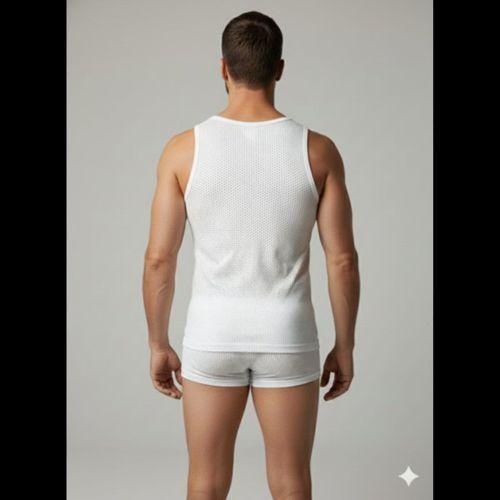 Erkek Beyaz File Tank Top Boxer Takımı