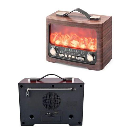 Led Şömine Efektli Kablosuz Hoparlör Bluetooth Radyo Usb Tf Kart Destekli
