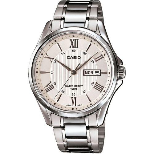 Casio MTP-1384D-7AVDF Quartz Çelik Gri Beyaz Kadran 41 mm Erkek Kol Saati
