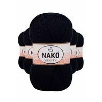 5 Adet Süper İnci El Örgü İpi 100 gr Siyah 217