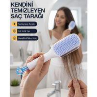 Kendini Temizleyen Ergonomik Saç Tarağı – Abs Gövde, Silikon Diş