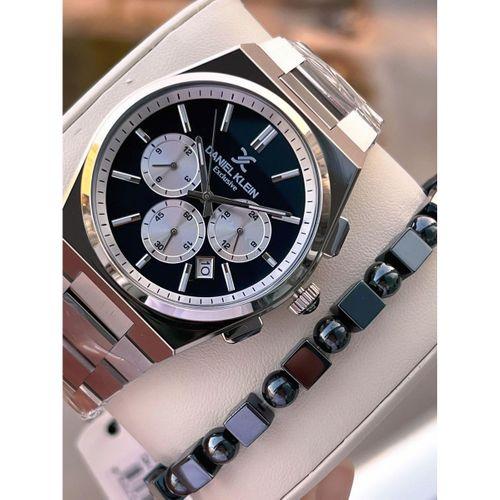 Daniel Klein Erkek Kol Saati 30 Metre Suya Dayanıklı Çelik Kordon + Bileklik Hediyeli VS.BLKT.0657